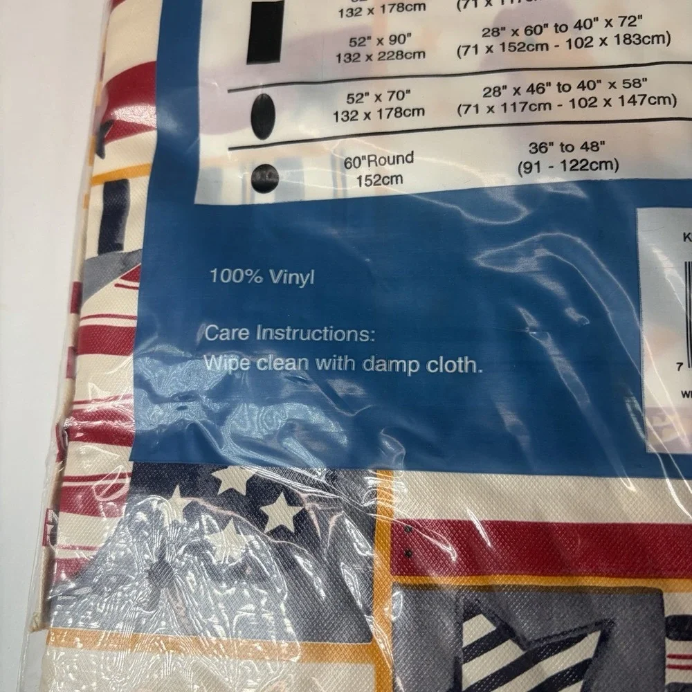 NEW Summer Fun PVC-Free Vinyl Multicolored Patriotic 52